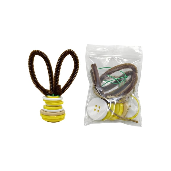 DIY Easter Button Rabbit 10x7x3cm Craft Kit for Hanging Ornament Table Shelf Fireplace Door Decor Gift