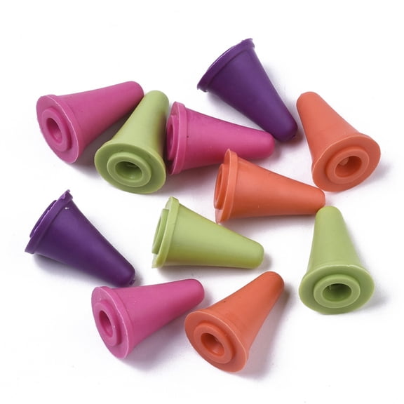 Plastic DIY Weaving Tool Knitting Needle Caps knitting Needle Stopper Mixed Color 20x12mm Hole: 2mm