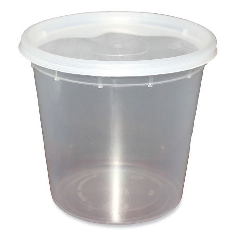 WY Round Clear Plastic Soup Container Set 24 oz. - 240/Case 