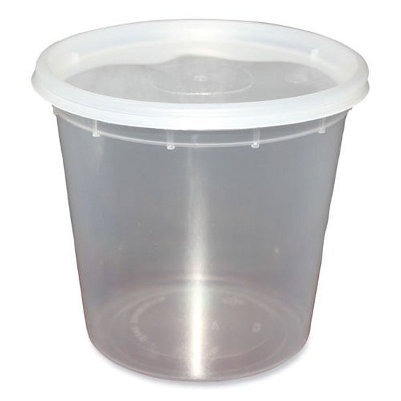 Plastic Deli Container with Lid, 24 oz, Clear, Plastic, 240/Carton | Bundle of 2 Cartons
