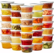 Pantry Value Plastic Deli Food Storage Containers with Airtight Lids 12 oz. - 48 Sets