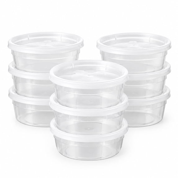 Food Service Storage Plastic Deli Food Storage Containers with Lids, 8 oz, 240 Set, Clear ...