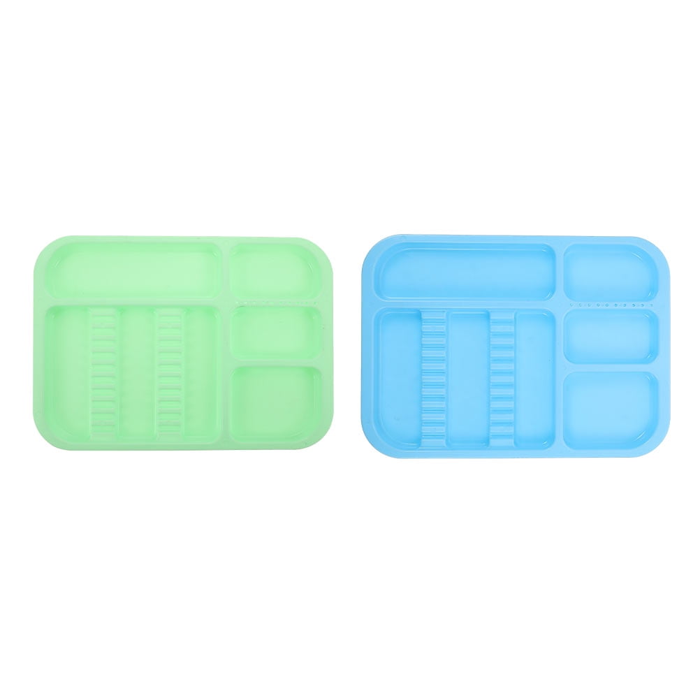 Plastic Dental Trays Oral Treatment Compartment Colorful Plates Medical
