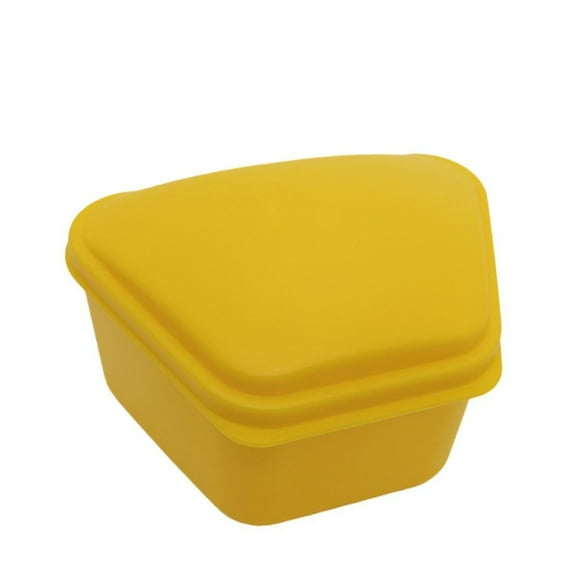 Plastic Denture Case - Yellow - Appliance Bath Basket False Storage Rinsing Case Denture Box Teeth Tooth Care, 1 Denture Case, Easter, Wedding Makeup Organizers