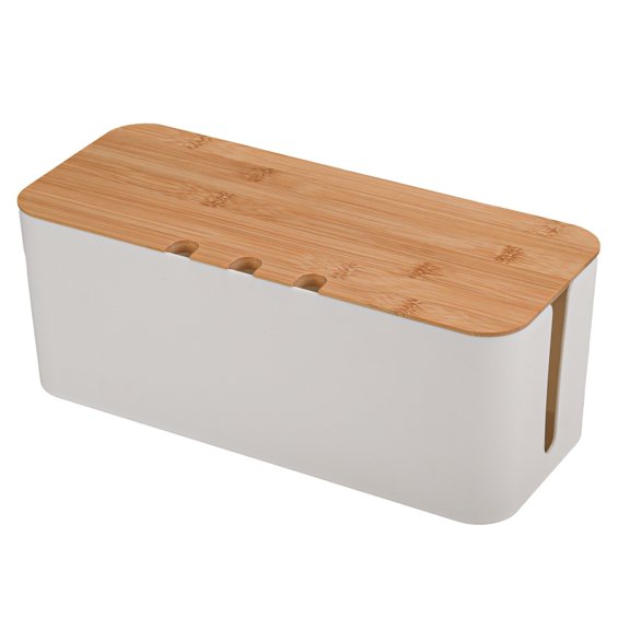 Plastic Desk Cable Management Box Dustproof Cord Organizers Cable Storage Box and Plastic Texture for Home Office