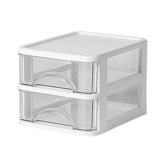 Plastic Desk Organizer, Desk Storage Box with Drawers,Cosmetics Jewelry Storage Box Multifunction Storage Rack for Office Home, 2 Layer, 5.59x7.2x4.72"