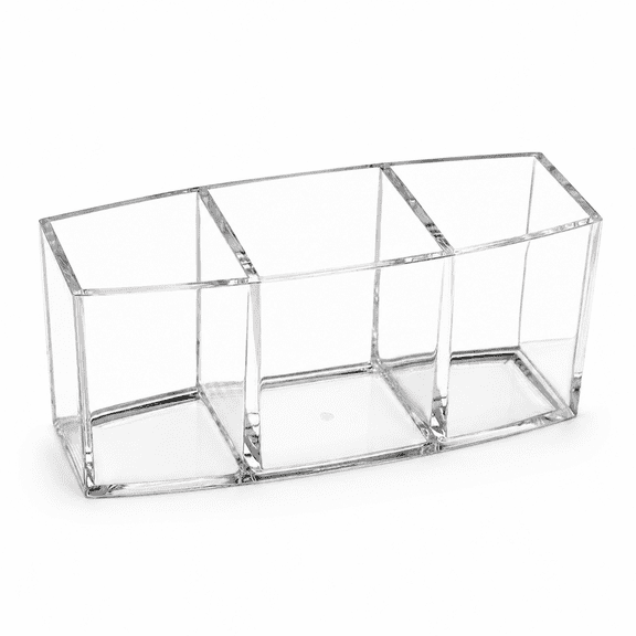 Plastic Desk and Vanity Organizer with Vertical Slots, 7.09 x 2.76 x 3.15 Inches