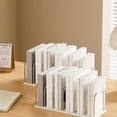 thumbnail image 1 of Plastic Desktop Bookshelf Organizer - Multi-Compartment Book Storage Rack, Space Saving File Holder for Office and Home, 1 of 7