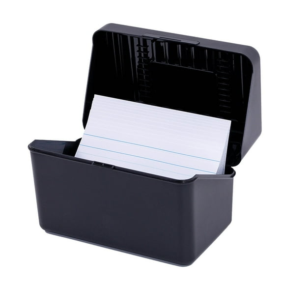 Plastic Desktop Index Card Holder Flip Top Organizer Box,Notecard Organizer, Recipe Card Box, Photo Storage Case, Business Card Holder, Desktop Index Card Box for Home(10.5*17.5*12cm)