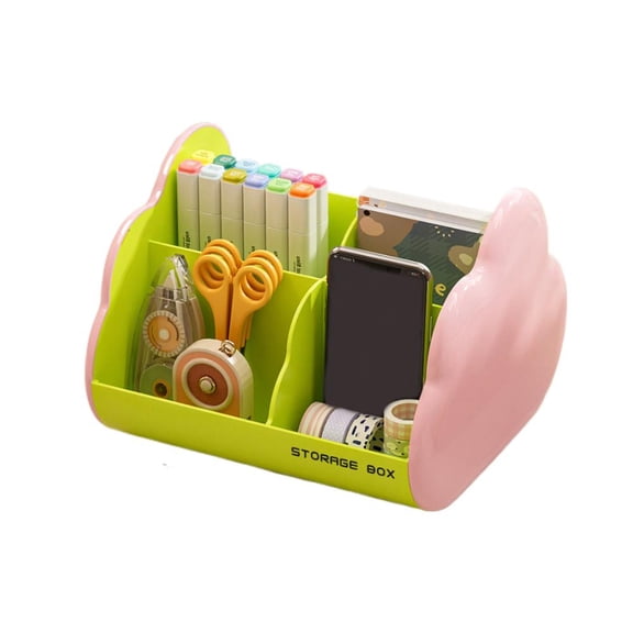 Plastic Desktop Organizer, 7.09x6.30x4.92 in, Multifunctional Pen & Stationery Holder, Keep Home Office Desk Neat and Tidy