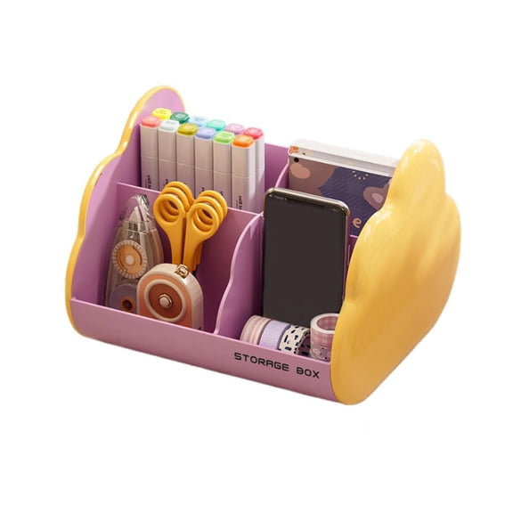 Plastic Desktop Organizer, 7.09x6.30x4.92 in, Multifunctional Pen & Stationery Holder, Keep Home Office Desk Neat and Tidy