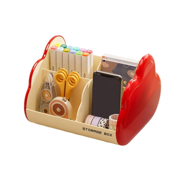 Plastic Desktop Organizer, 7.09x6.30x4.92 in, Multifunctional Pen & Stationery Holder, Keep Home Office Desk Neat and Tidy