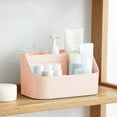 thumbnail image 1 of Plastic Desktop Storage Box with Removable Dividers, Multifunction Cosmetic Office Organizer with Slanted Opening, Space Saving Storage Case for Bathroom Bedroom Desk Use, 1 of 6