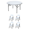 thumbnail image 1 of Plastic Development Group 4' Folding Banquet Table & 4 Outdoor Folding Chairs, 1 of 12