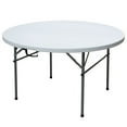 thumbnail image 1 of Open Box Plastic Development Group 4 Ft Round Fold In Half Banquet Table, White, 1 of 11