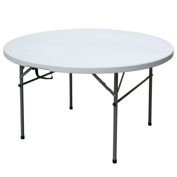 Plastic Development Group 4' Round Versatile Folding Banquet Table, White