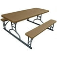 thumbnail image 1 of Plastic Development Group 6 Ft Picnic Table for Indoor & Outdoor Use, Brown, 1 of 7