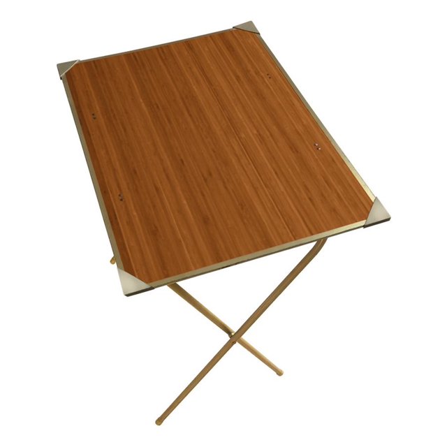 Plastic Development Group TV Tray Small Folding Table Desk Stand, Brown