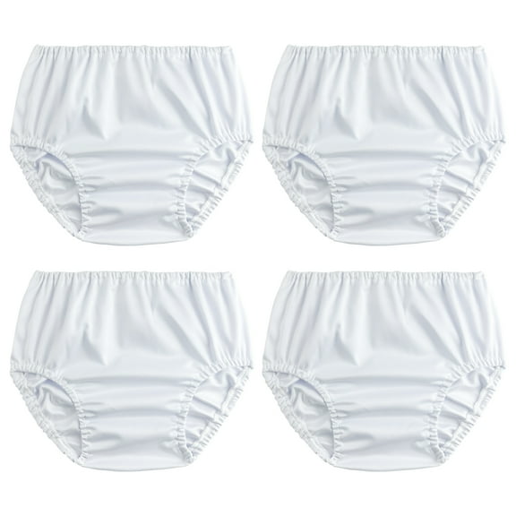Plastic Diaper Covers Toddler Plastic Underwear Covers for Potty Training Rubber Pants for Toddlers Premium Plastic Training Pants Swim Diaper Cover 4 Packs White 2T