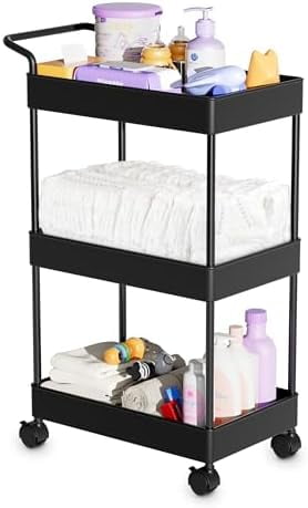 Plastic Diaper Organizer for Nursery Essentials, Baby Organizers and Storage, Baby Registry Search, Black