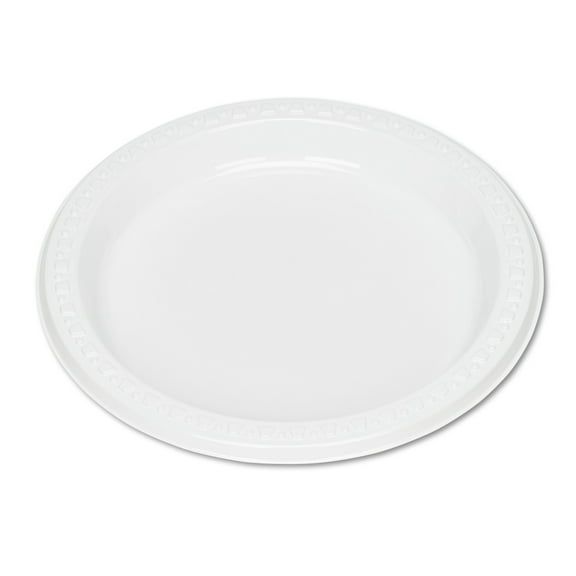 Plastic Dinnerware, Plates, 7" Dia, White, 125/pack | Bundle of 5 Packs