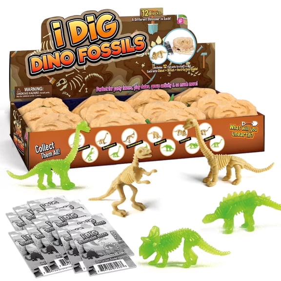 Piano Potato Dinosaur Dig Kit for Kids, Dinosaur Fossil Dig Kit, Dinosaur Skeleton Digging Set, Glow-in-the-Dark Dinosaur Dig Kit, Dinosaur Excavation Kit for 6-12