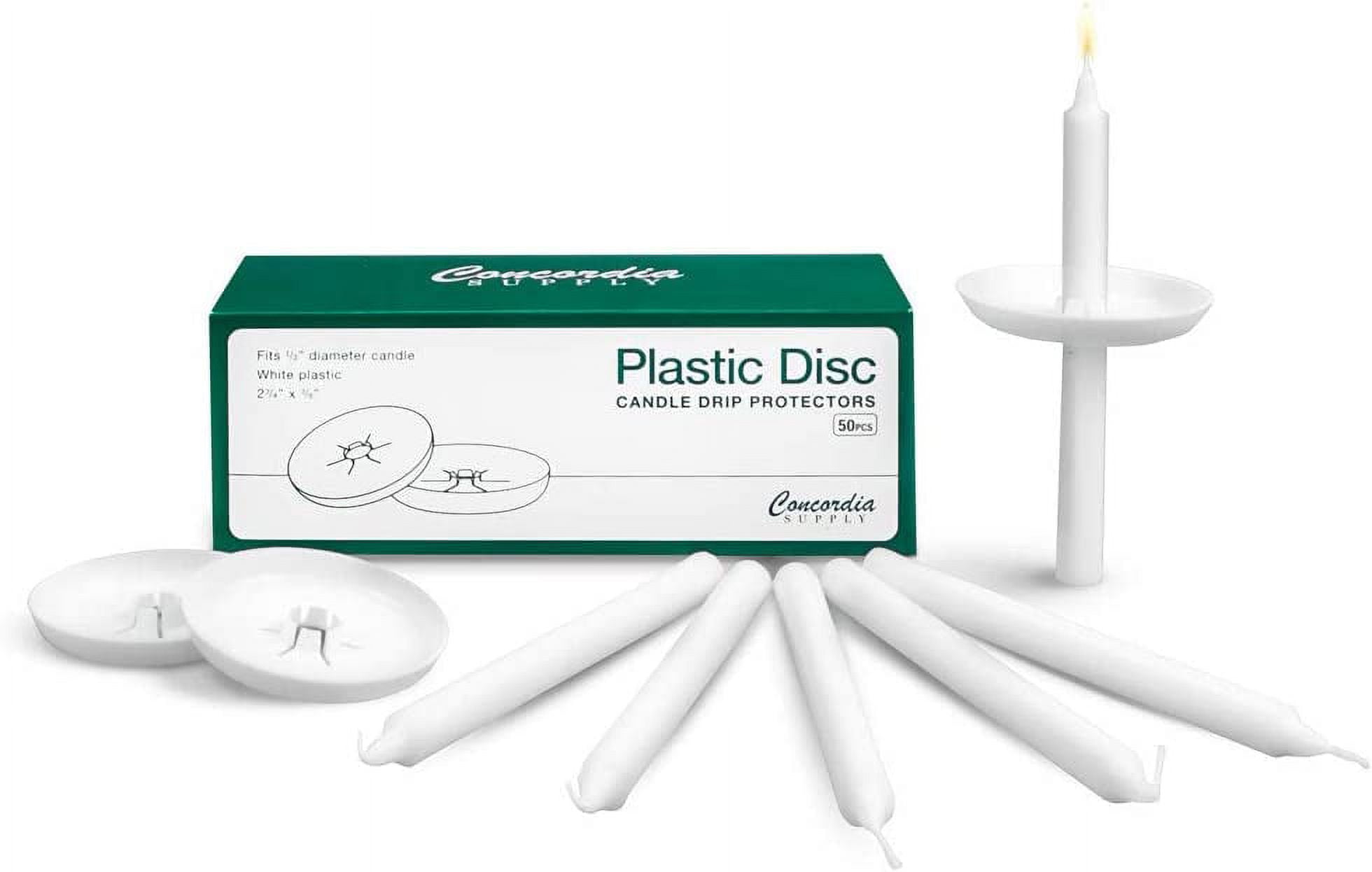 Plastic Disc Candle Drip Protectors 5.75" x 1/2" Candles w/Easy to