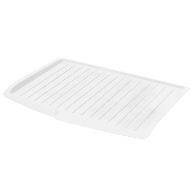 Homemaxs Plastic Dish Drainer Drip Tray Plate Cutlery Holder Kitchen Sink Rack (White), Multicolor