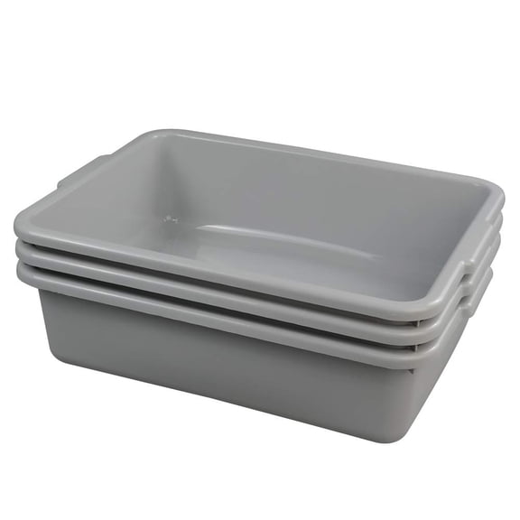 Plastic Dish Tubs 3-pack Grey 13L Storage and Cleaning Baskets