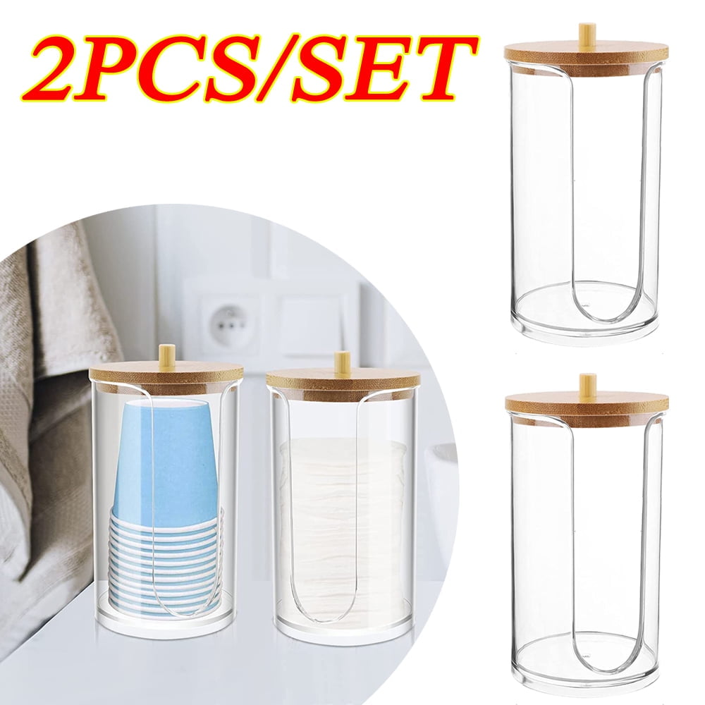 Plastic Disposable Paper Cup Dispenser Mouthwash Rinsing Cups Storage