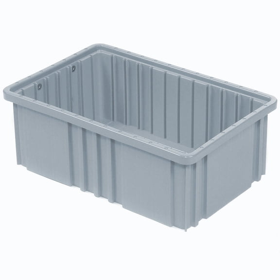 Plastic Dividable Grid Container, 16-1/2"L x 10-7/8"W x 6"H, Gray, Lot of 8