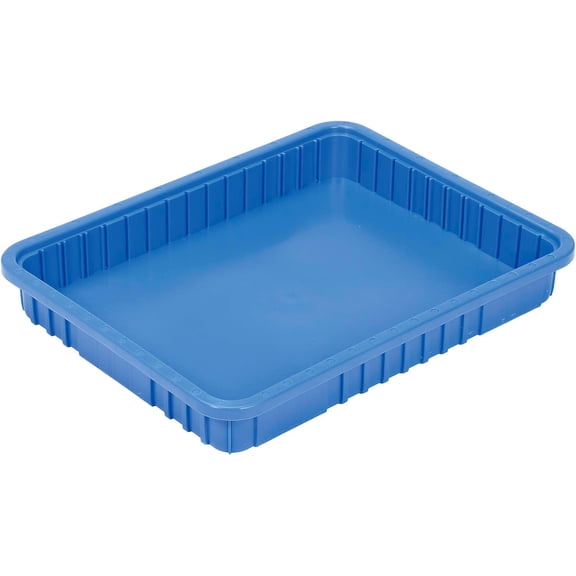 Global Industrial 334105BL Plastic Dividable Grid Container - 22.5 x 17.5 x 3 in. - Blue