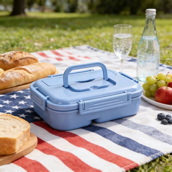 Plastic Divided Lunch Box, Simple Sealed Portable Fast Food Box for ...