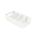 thumbnail image 1 of Plastic Divided Storage Basket, Removable Insert Organizer Bin for Bathroom Office, White, 10.87 x 6.14 x 2.95 inch, 1 of 6