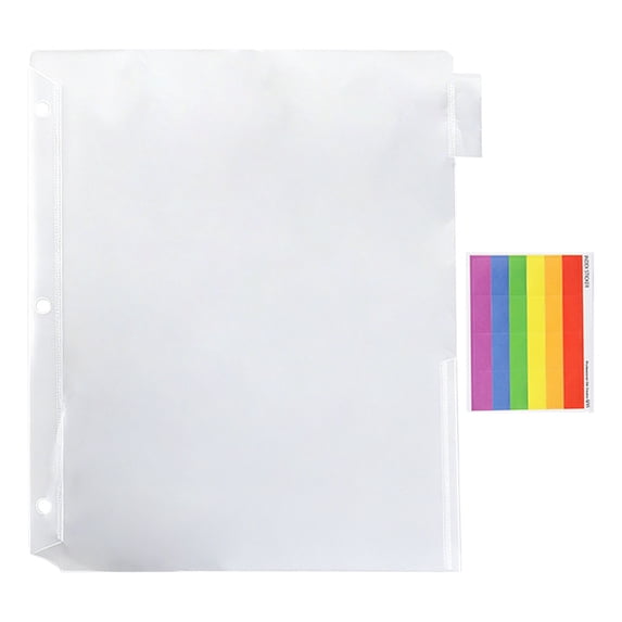 Plastic Divider with Pockets, 6 Tab Heavy Duty Plastic Dividers for 3 Ring Binder, Assorted Colors, Tab Index Plastic Binder Dividers with Tabs and 3 Hole Punch, for Notebooks, White(6 Tab)