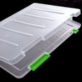 thumbnail image 1 of Plastic Document Filing Case A4 Transparent Storage Box for Office and Home Use, Clear Paper Organizer for Sorting Reports and Essential Files, Sturdy Desktop Holder, Green, 1 of 9