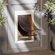 Dog Door for Door Never Rust Doggie Door Plastic Doggy Door Pet Doors for Dogs up to 45lb, with 2 Magnetic Flaps and Closing Panel, for Interior & Exterior Doors, Frame Size 17.9 x 11.4 Medium