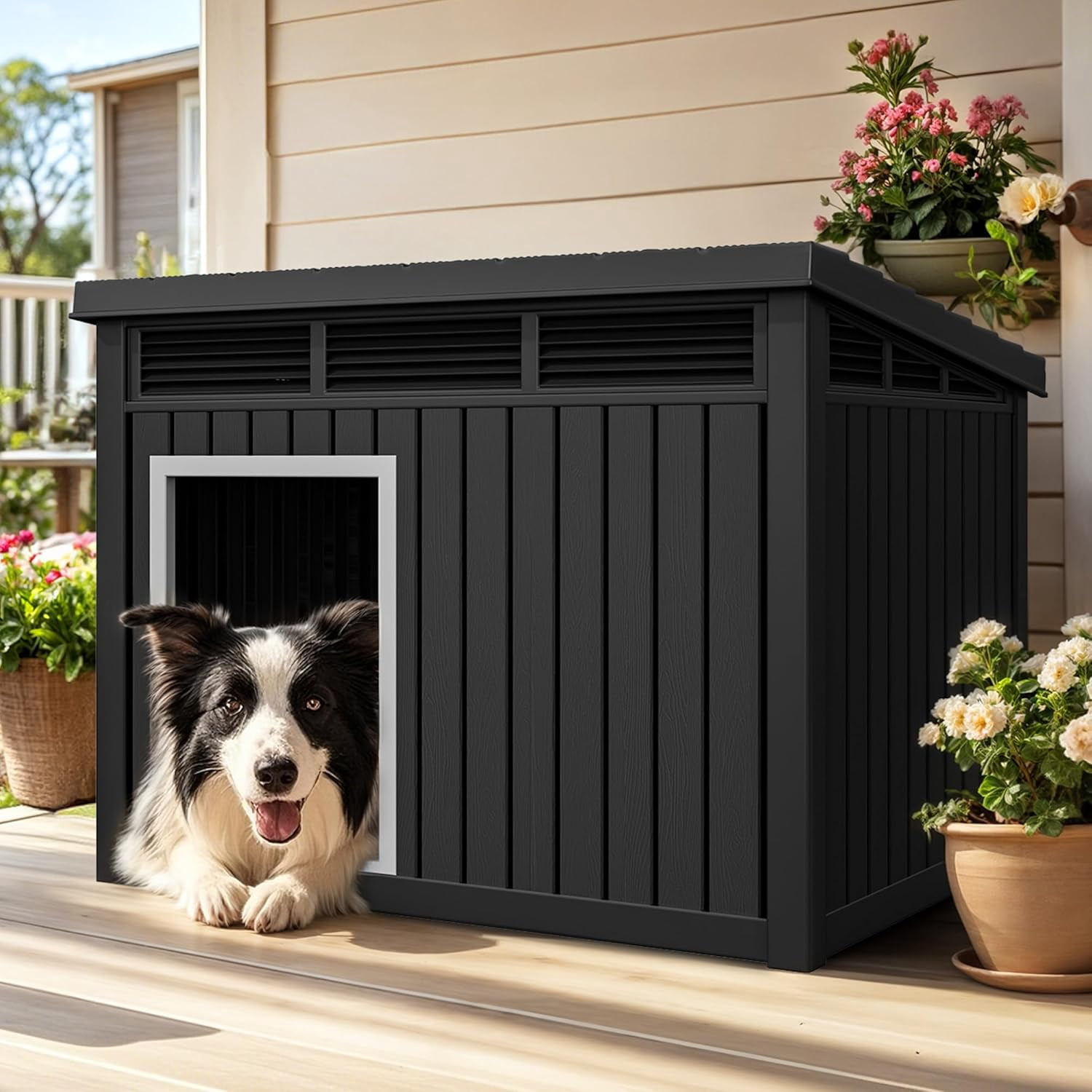Curated visual reference: Visual Reference: Plastic Dog House Indoor Outdoor Dog Kennel With Lift Up