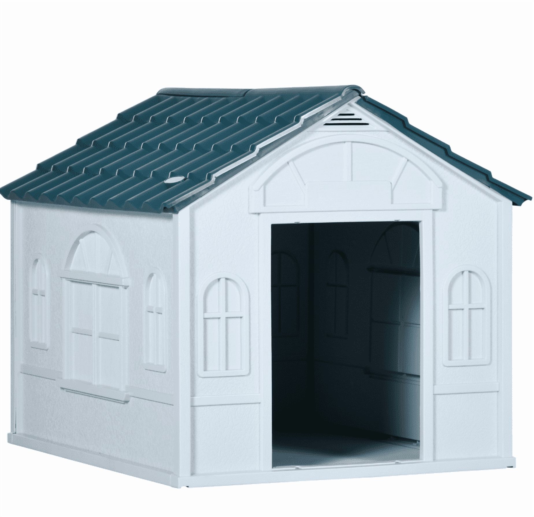 Plastic Dog House Waterproof Easy Assemble Indoor Outdoor Puppy Shelter