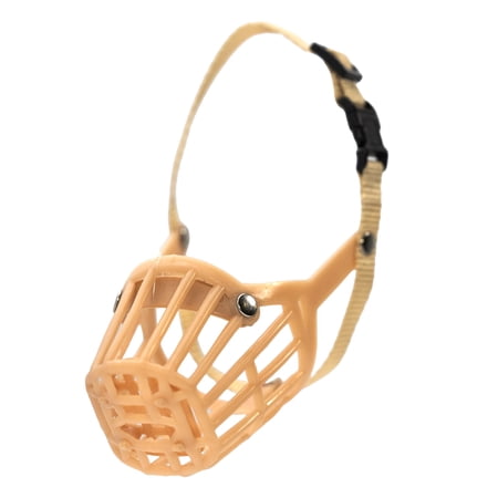 Jeffers Plastic Dog Muzzle with Adjustable Nylon Straps - Basket Style Breathable Pet Muzzle for Grooming, Vet Visits, Training, Walking, Anti Chew, Anti Lick, Anti Bark Control for Dogs - 9"
