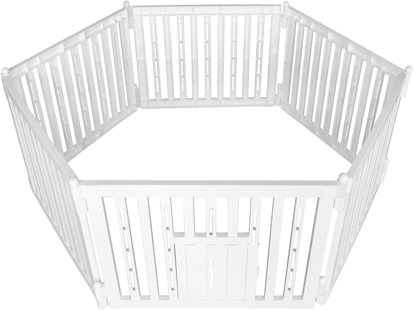 Plastic Dog Playpen, 6 Panels Pet Fence with Doors for Small Cats and