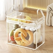 Plastic Doll Storage Bucket, Handheld Zip Toy Organizer for Baby, Cylinder Design with Handle, Space-Saving & Durable, Home Use