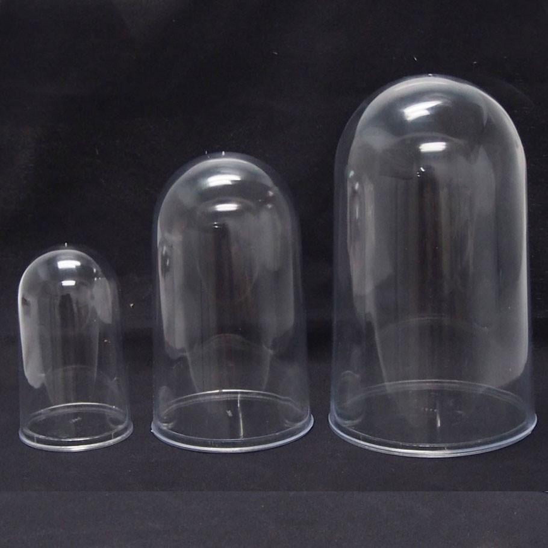 Miniature Display Domes-Thimble-30mm Plastic-40mm Tall Clear Plastic Domes-Pack3