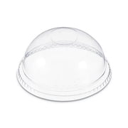 Plastic Dome Lid No-Hole, Fits 9-22 oz. Cups, Clear, 100/Sleeve, 10 Sleeves/Carton