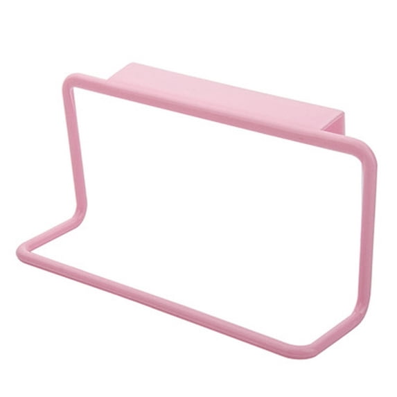 Plastic Over Door Towel Rack Bar Holders for Universal Fit on Over Cabinet Cupboard Doors, No Drilling Tea Towel Holder, Hanging Hand Dish Tea Towels Holder Rail, 3Pcs, Mlticolor(Pink,7.5x3.5x2.1")