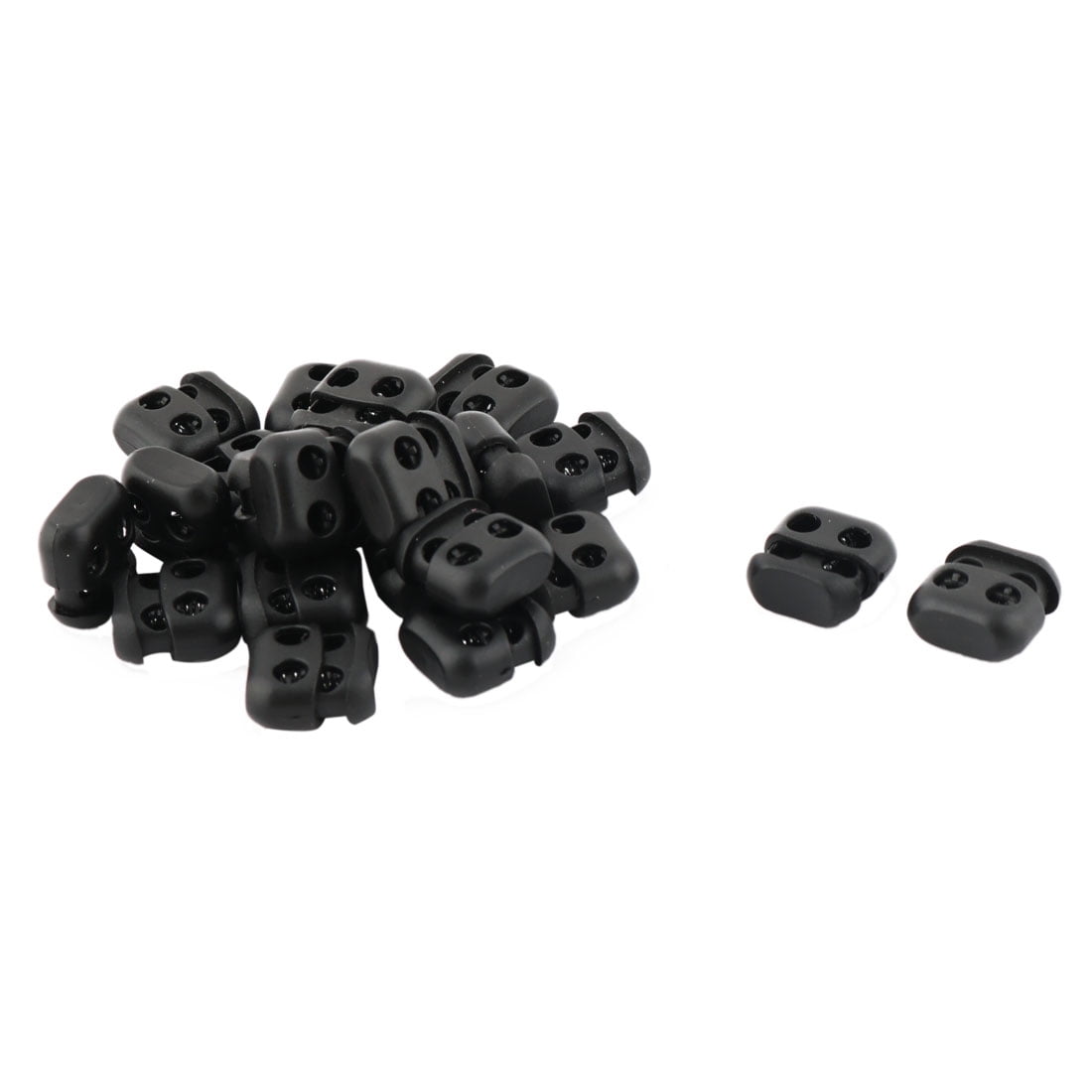 Drawstring Lock Plastic Plastic Double Hole Toggle Coat Drawstring Cord Adjustive Lock Black 20 ...