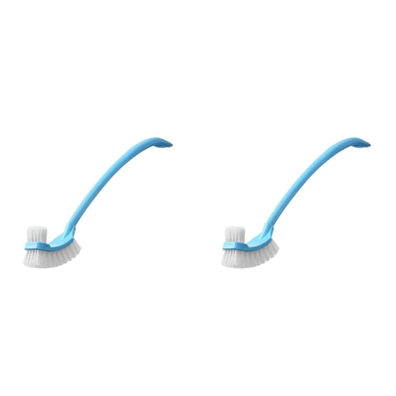 Plastic Double-Sided Toilet Bowl Brush With Long Handle, SomWiBe Reusable Bathroom Rim Cleaner, 2 Pack