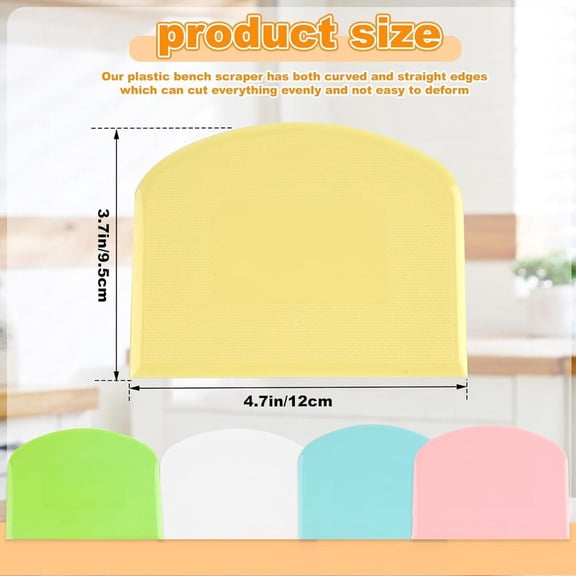 Plastic Dough Scraper, Multipurpose Bench Cake Cutter Flexible Scraper Spatula for Cake Bread Pizza Food Pastr Baking Tool,Pink By Kilougeis