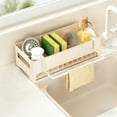 thumbnail image 1 of Plastic Drain Rack White Kitchen Sink Organizer with Dishcloth Drainer and Hanging Rod Multi-Functional Sponge and Steel Wool Storage Rack(1Pcs) Rkxzt, 1 of 8