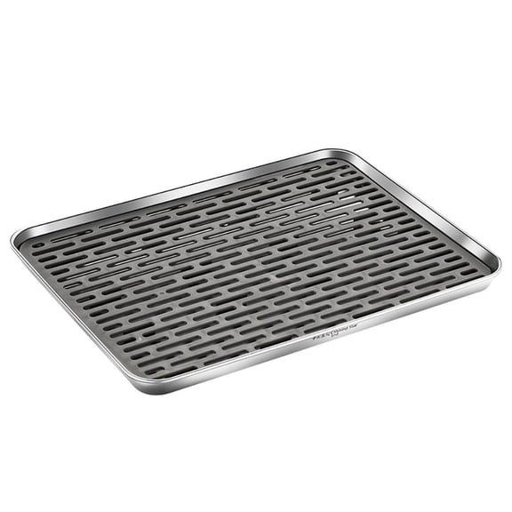 Plastic Drain Tray, 2 Tier Cup and Dish Drying Rack, Non Slip Serving Tray with Drainboard for Sink Coffee Table Outdoor Use 15.4 x 10 x 0.98 in